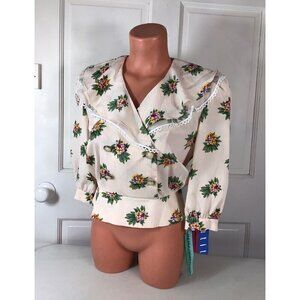Andrea Gayle Vintage Floral Blouse Womens 6 New